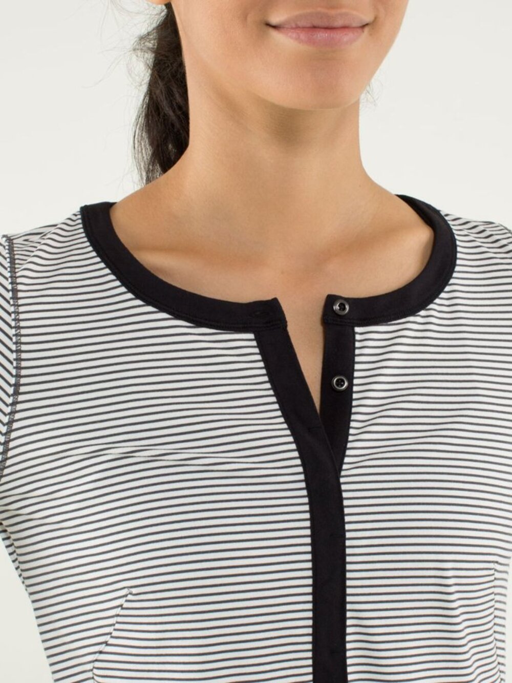 Lululemon Urbanite Henley Long Sleeve In Hyper Stripe Angel Wing / Black - Picture 3 of 10